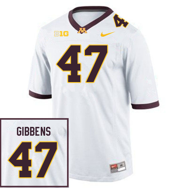 Men #47 Jack Gibbens Minnesota Golden Gophers College Football Jerseys Sale-White - Click Image to Close